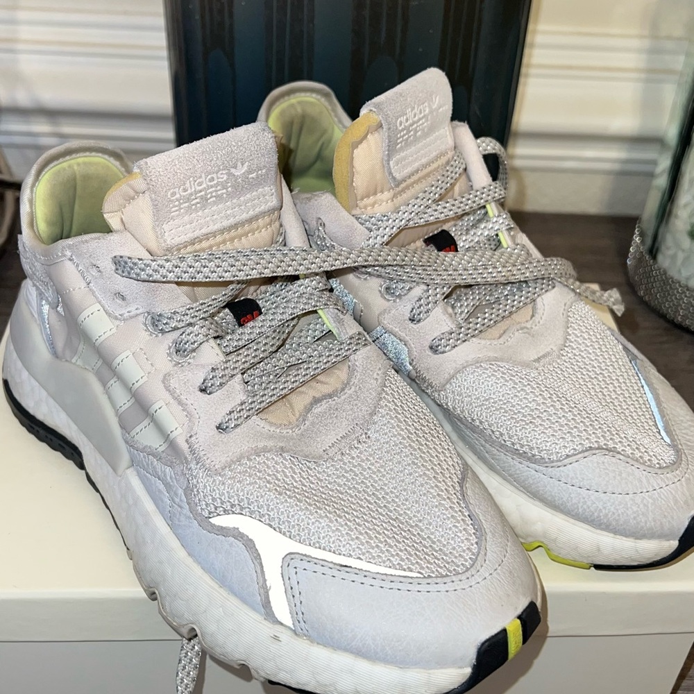 Adidas Light Gray and White Sneakers